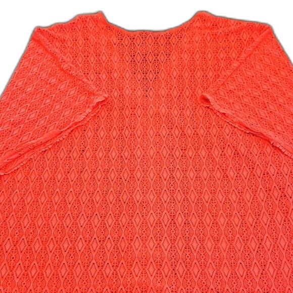 Catalina Women Swim Cover-Up Hot Pink Lace Crochet Size 2X - Picture 7 of 8